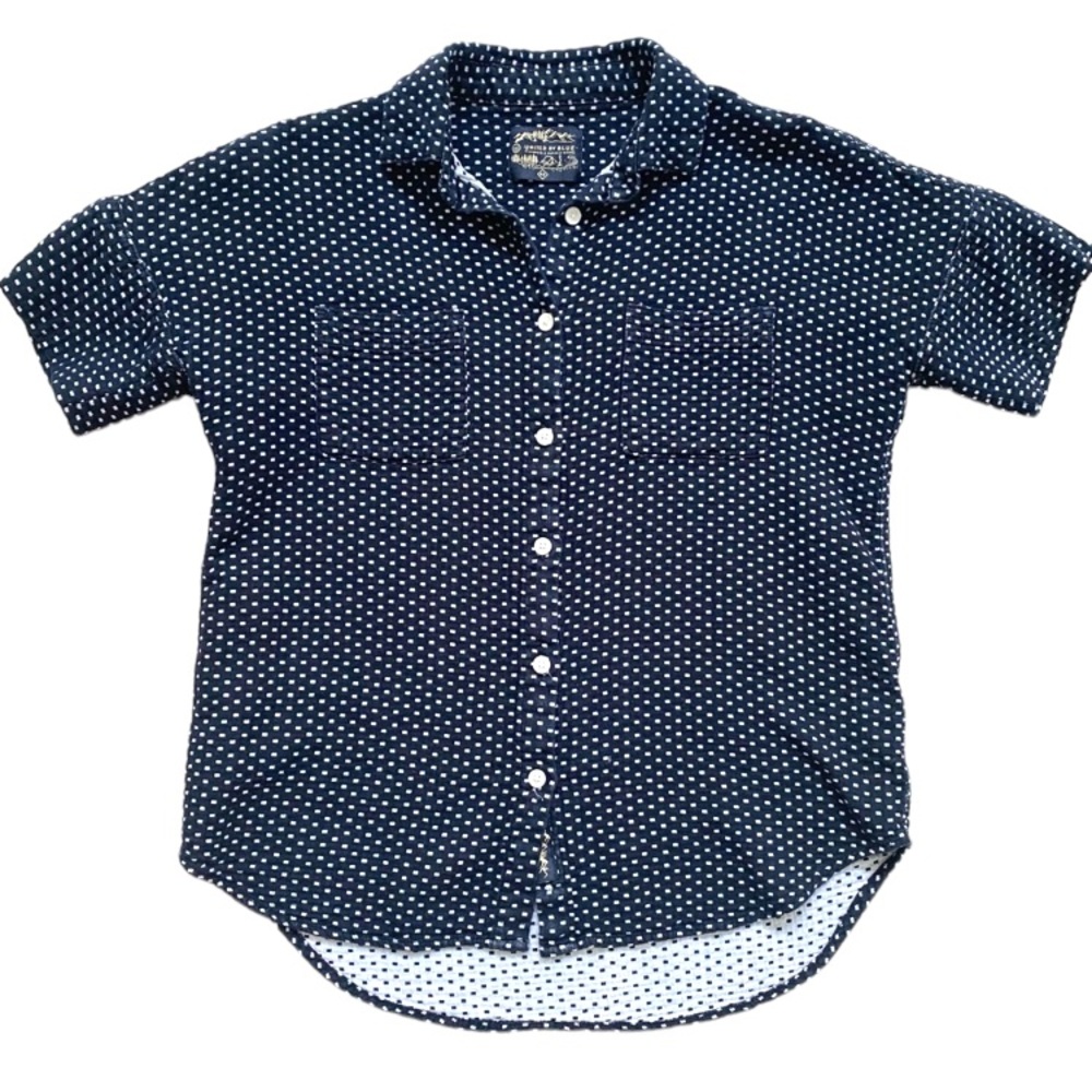 UNITED BY BLUE Women’s Button Down Short Sleeve Camp Shirt size XS